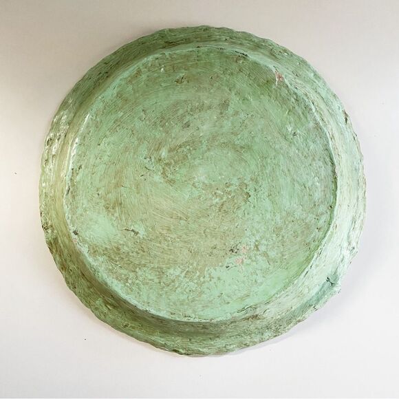 Vintage Hand Painted Floral Folk Art Paper-Mache Decoration Plate - Picture 3 of 5